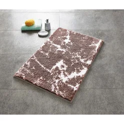 Teppich Marmor 60 x 90 cm beige-weiß Polyester-Microfaser ^ Ridder Clearance