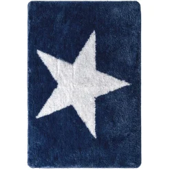 Teppich Star 60 x 90 cm blau-weiß Polyester-Microfaser ^ Ridder Outlet