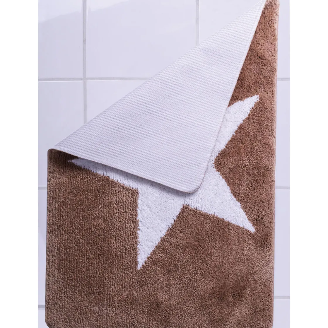 Teppich Star 60 x 90 cm weiß-beige Polyester-Microfaser ^ Ridder Sale