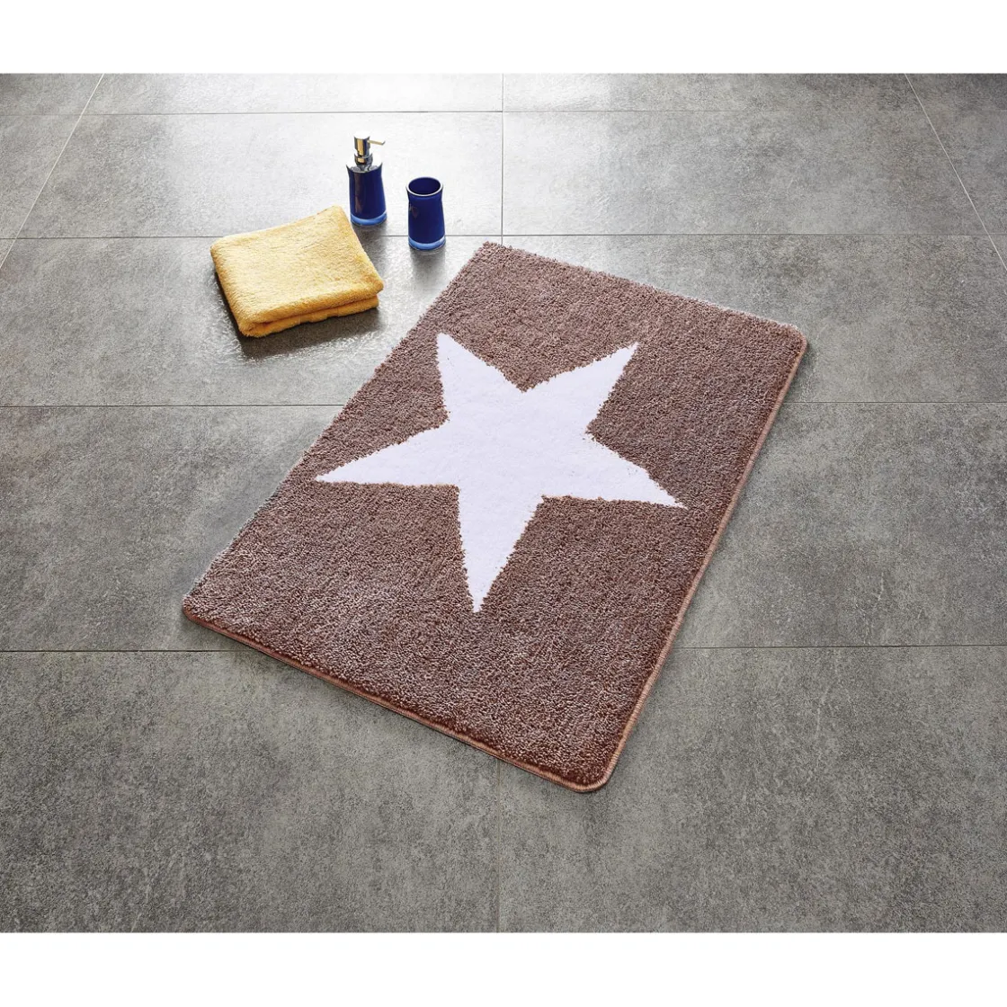 Teppich Star 55 x 50 cm weiß-beige Polyester-Microfaser ^ Ridder Clearance