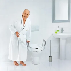 WC-Erhöhung 10 cm mit Griffen und Deckel weiß ^ Ridder New
