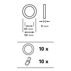 Ringe Kunststoff m. Haken Bifo 28mm weiß ^ Gardinia Clearance