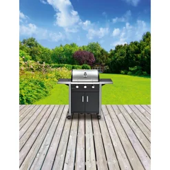 Gasgrillwagen Ottawa 3 Brenner je 3,2 kW gusseisernes Grillrost ^ Rothmann Sale