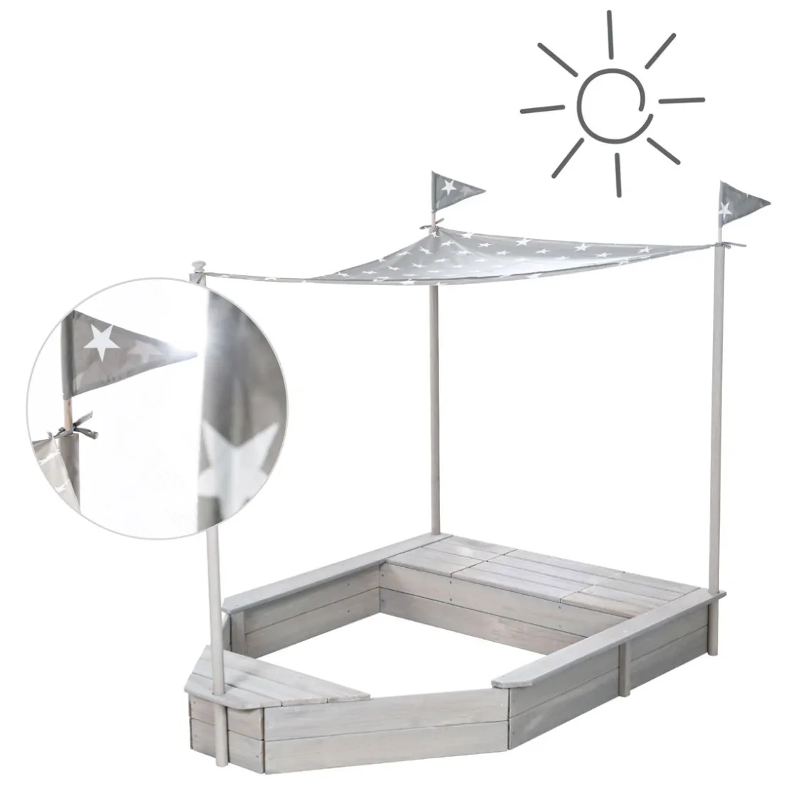 Sandkasten Boot 65 x 109 x 154 cm ^ Hot