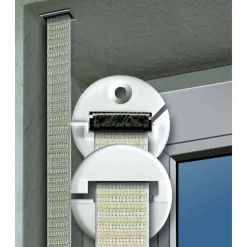 Gurtführung Duo rund mit Bürste für 14-23 mm Gurtband weiß ^ Schellenberg Discount