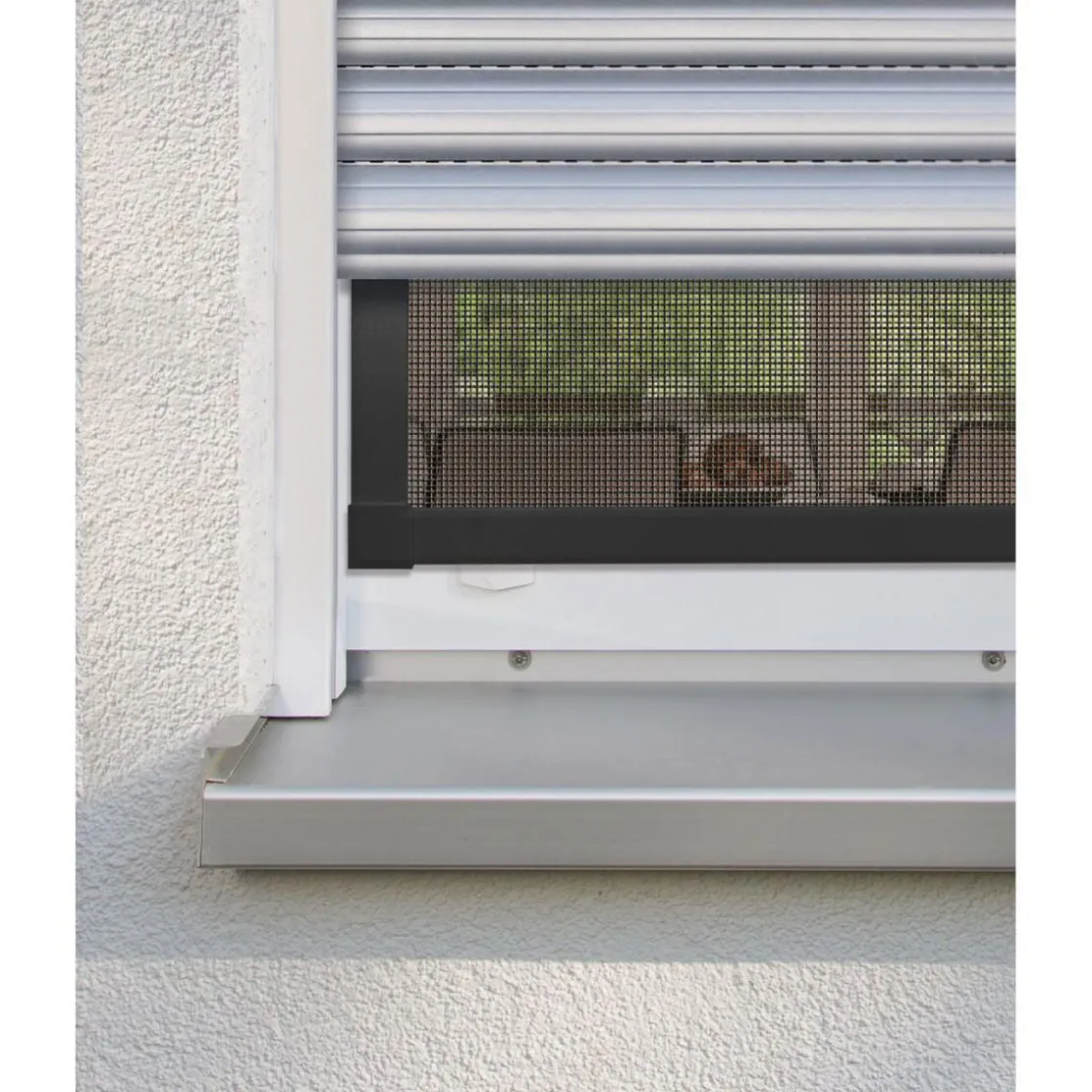 Insektenschutz-Fenster Plus 130 x 150 cm anthrazit ^ Schellenberg Discount