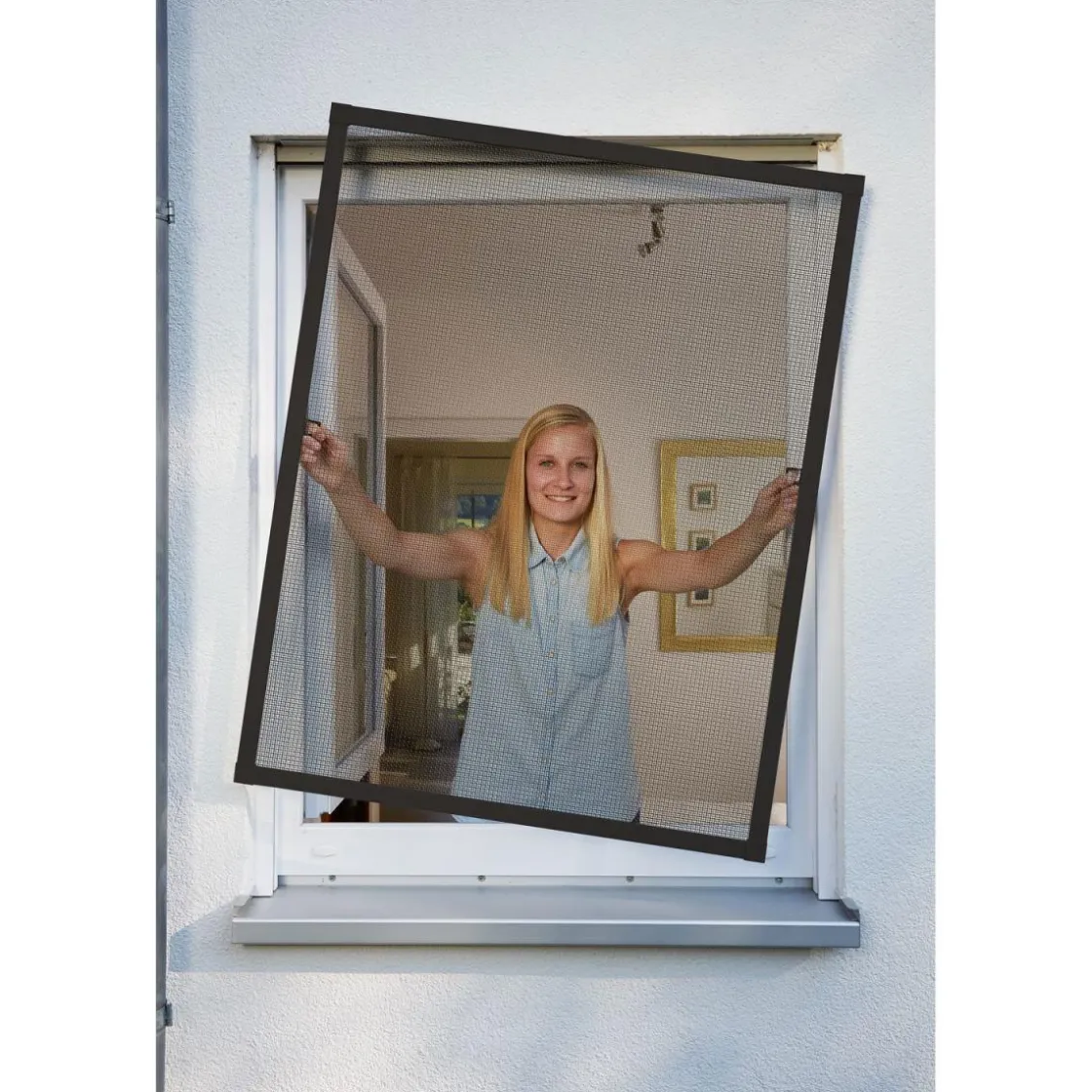 Insektenschutz-Fenster Plus 130 x 150 cm anthrazit ^ Schellenberg Discount
