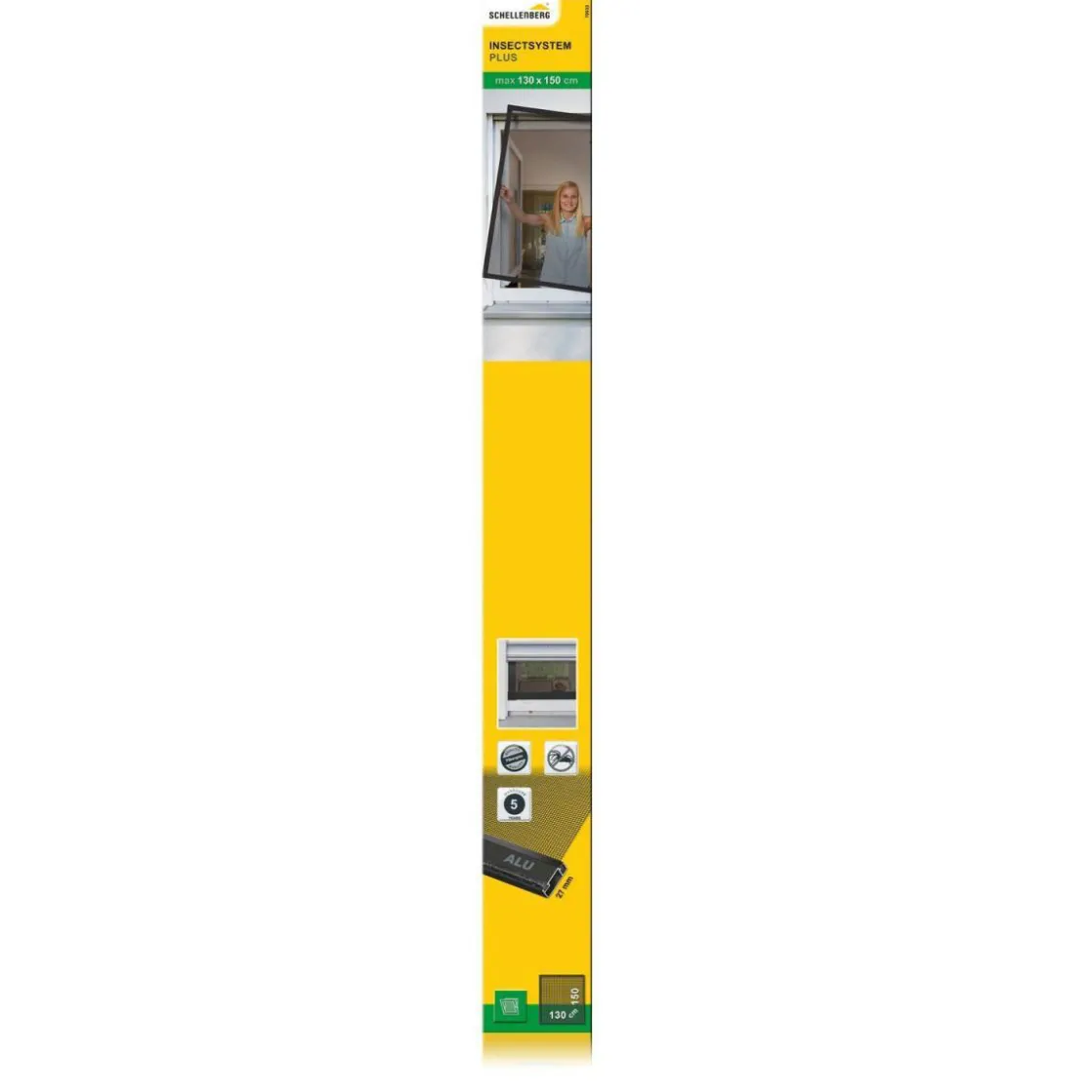 Insektenschutz-Fenster Plus 130 x 150 cm anthrazit ^ Schellenberg Discount