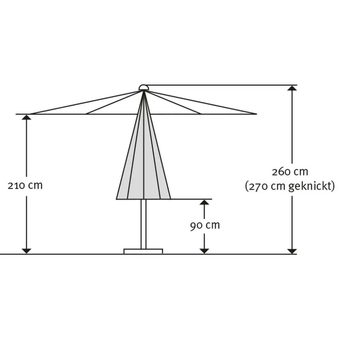 Schirm Harlem 270cm 8-tlg. ^ Schneider Schirme Discount