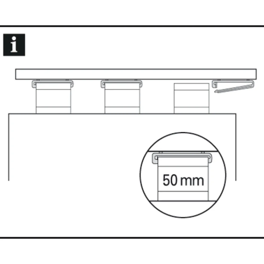 Schlaufengleiter 50mm weiß ^ Gardinia Clearance