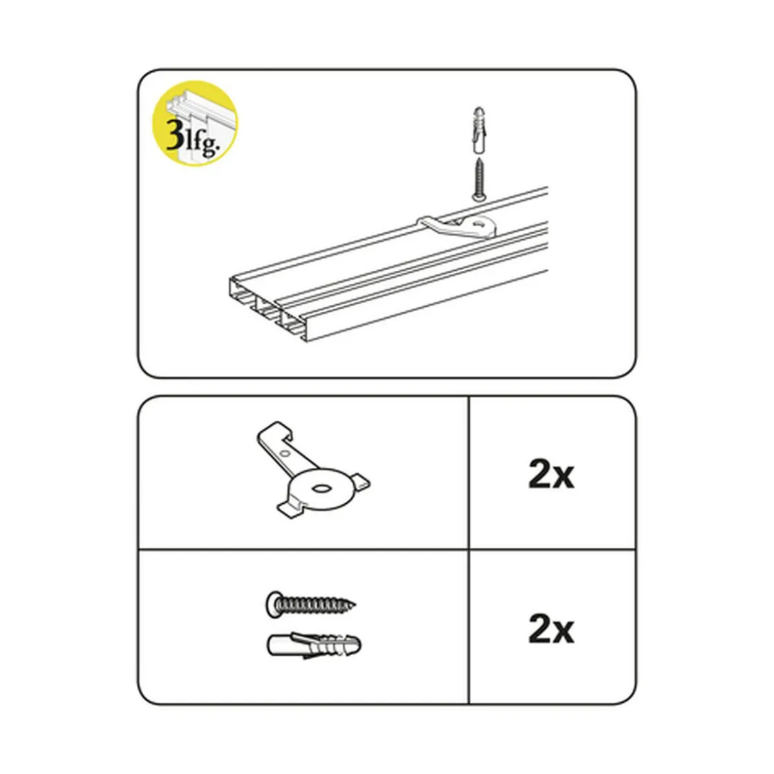 Schnellspanner für 3lfg Schine silber ^ Gardinia