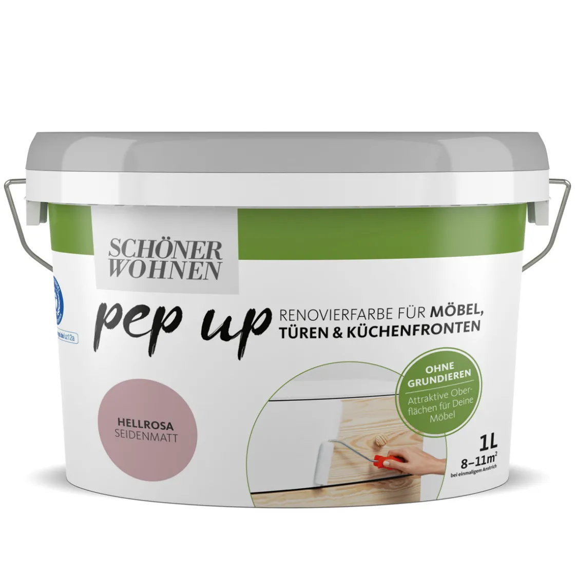 pep up Möbel- Türen- und Küchenfronten-Lack Hellrosa seidenmatt 1 L ^ Schöner Wohnen Farbe Discount