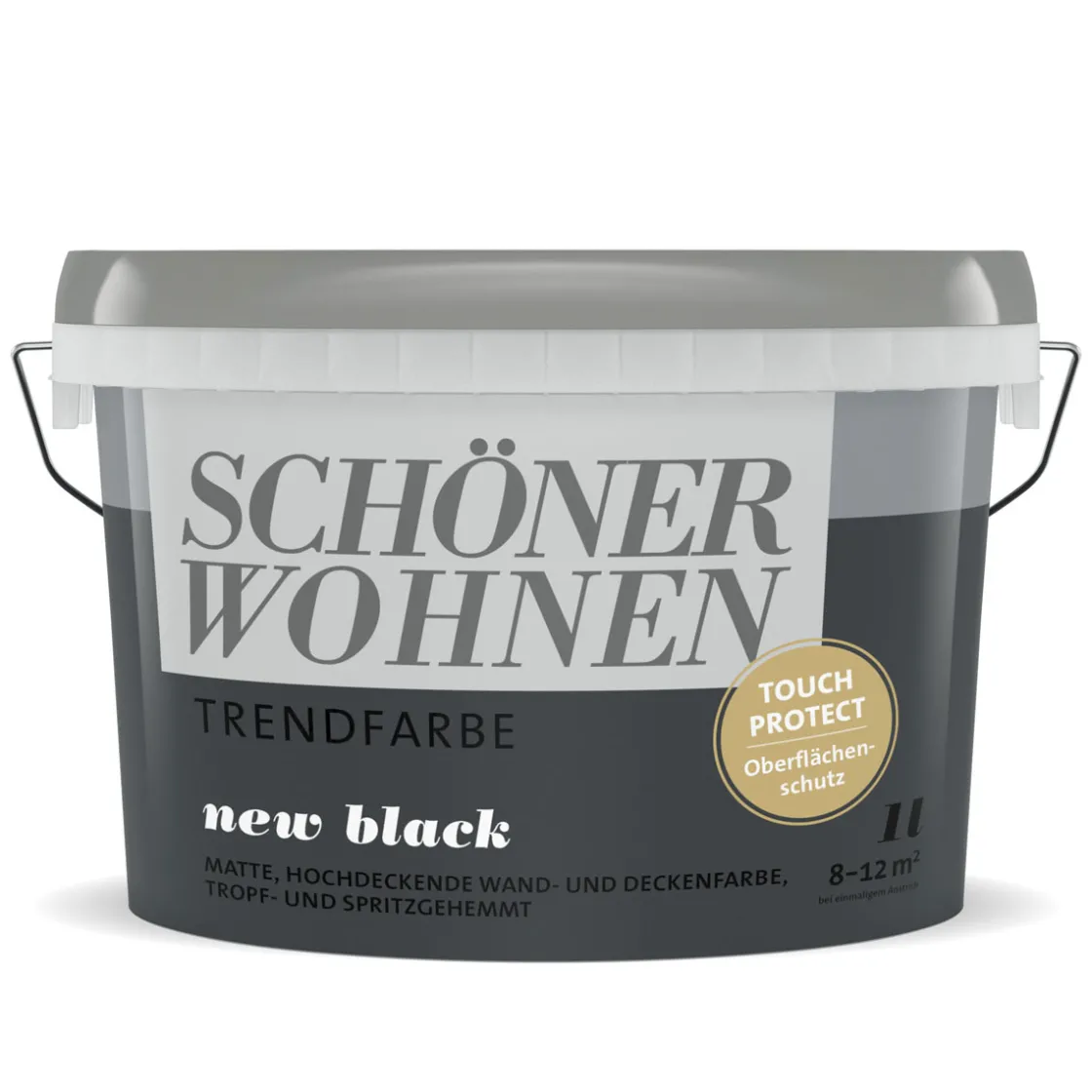 Wandfarbe Trendfarbe new black 1 Liter ^ Schöner Wohnen Farbe Outlet