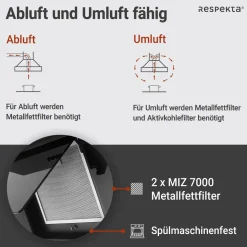Schraeghaube 60 cm Glas EEK B schwarzmit Glasschirm LED Beleuchtung Druckkast ^ Respekta New