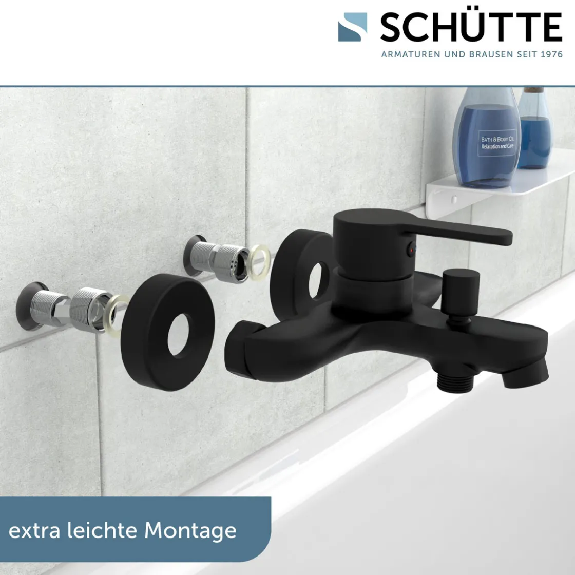 Badewannenarmatur Denver schwarz matt ^ Schütte Discount