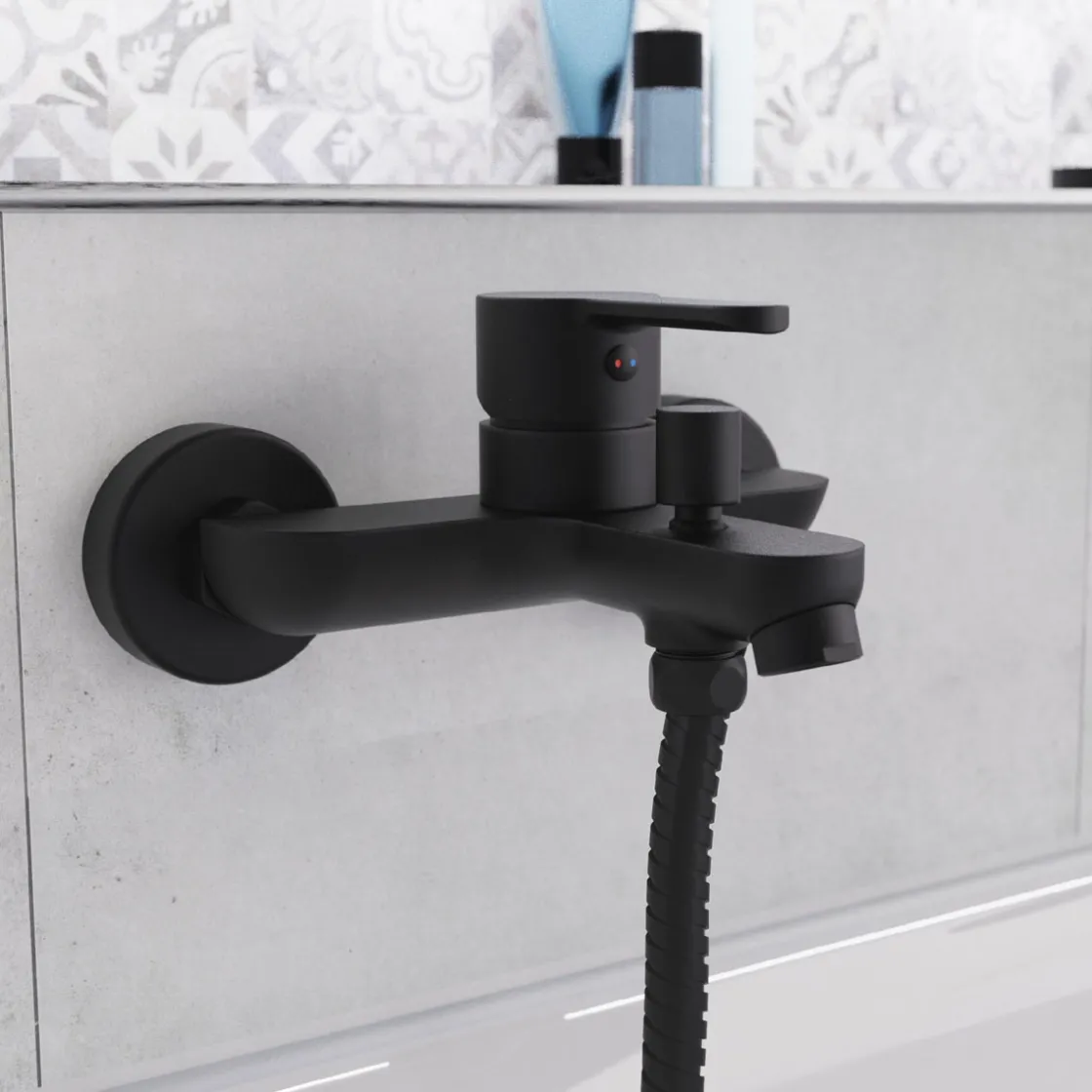 Badewannenarmatur Denver schwarz matt ^ Schütte Discount
