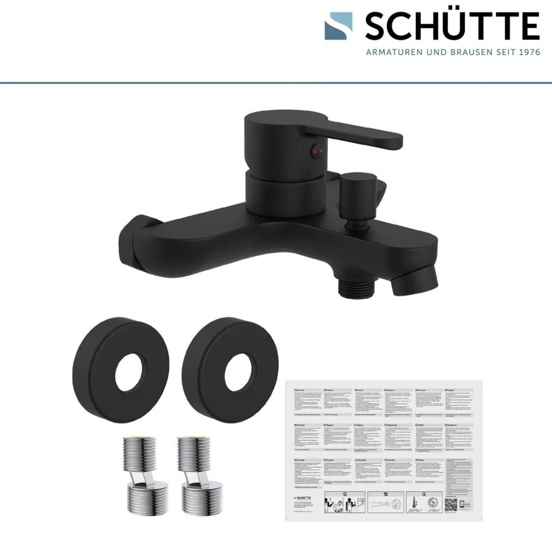 Badewannenarmatur Denver schwarz matt ^ Schütte Discount