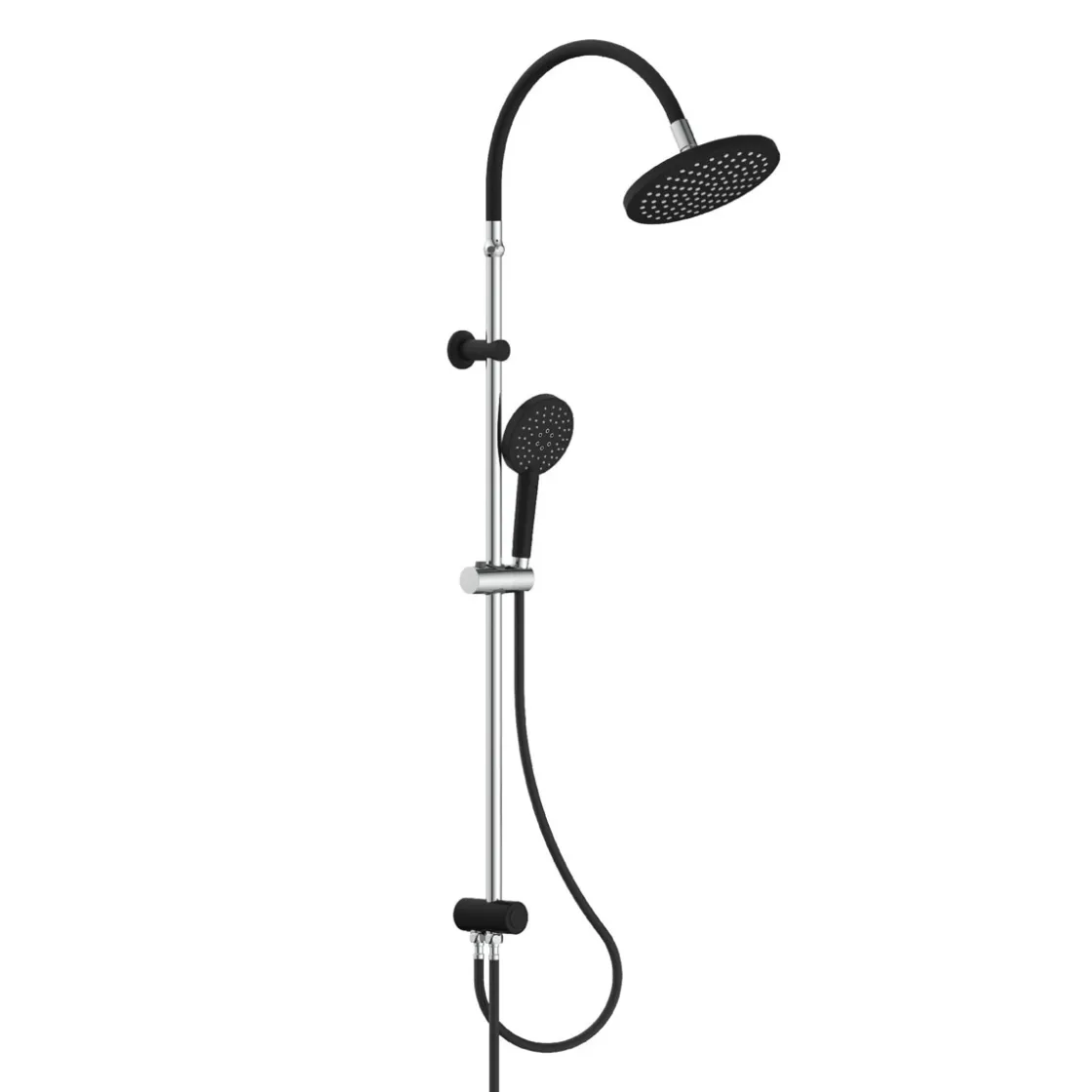 Überkopf-Brauseset Matao Rain chrom/Schwarz matt ^ Schütte