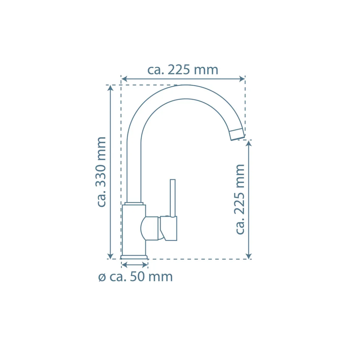 Spültischarmatur Casalla Niederdruck verchromt 35 mm x M22 IG ^ Schütte Best