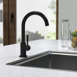 Spültischarmatur Cornwall Niederdruck schwarz matt ^ Schütte New
