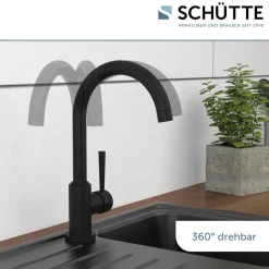 Spültischarmatur Cornwall Niederdruck schwarz matt ^ Schütte New