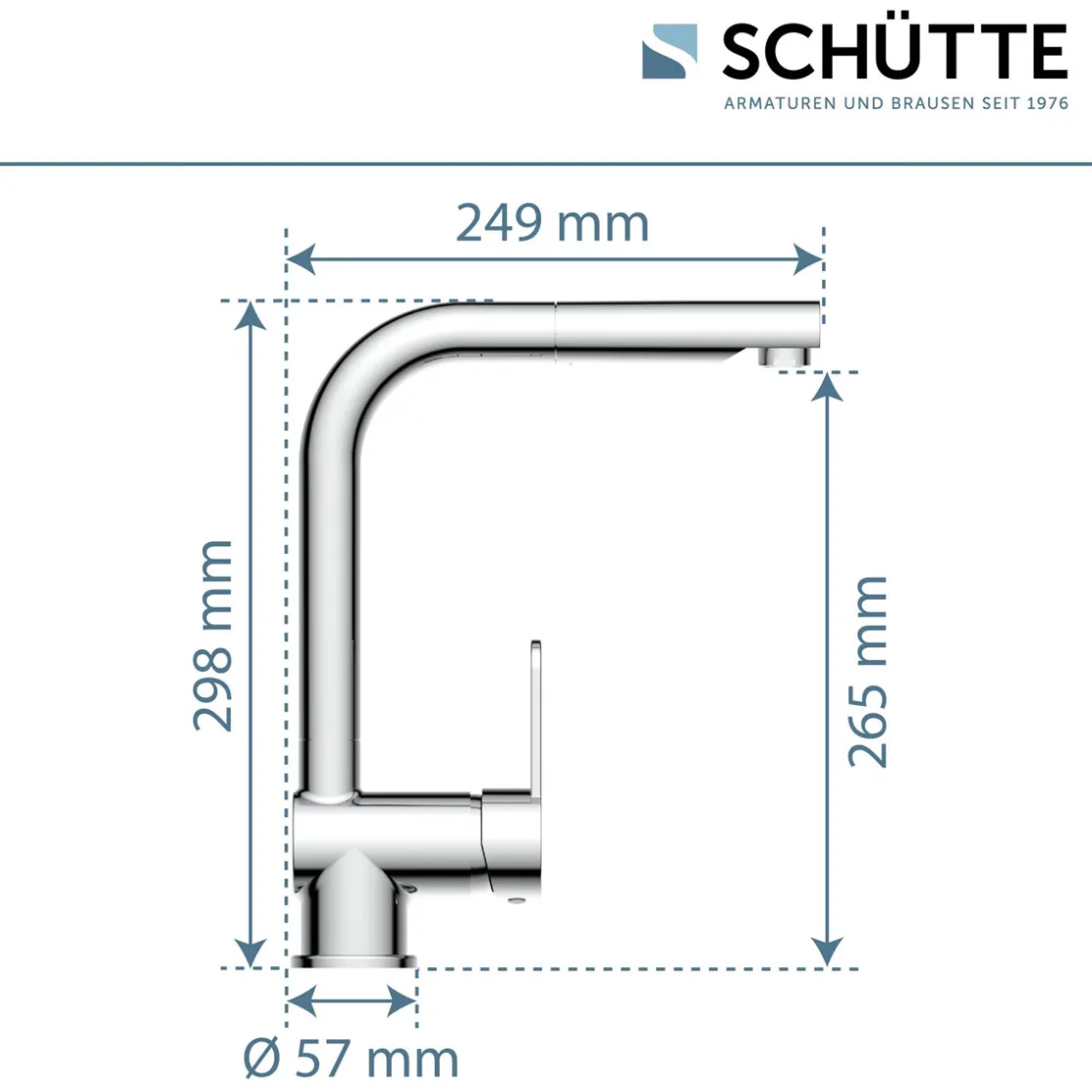 Spültischarmatur London mit herausziehbarem Auslauf ^ Schütte Discount