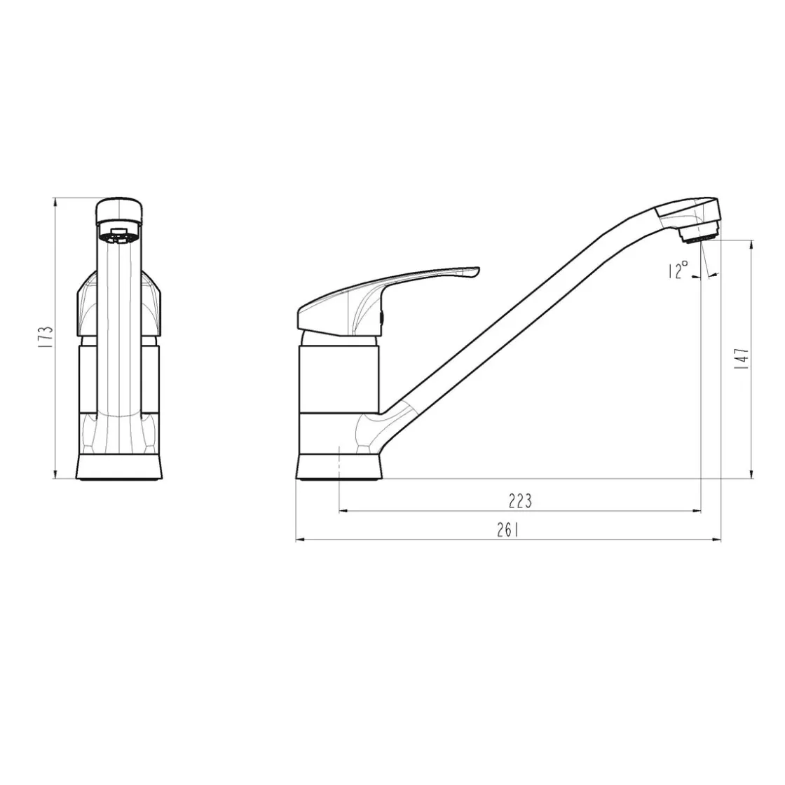 Spültischarmatur Tassoni Niederdruck schwenkbar ^ Schütte New