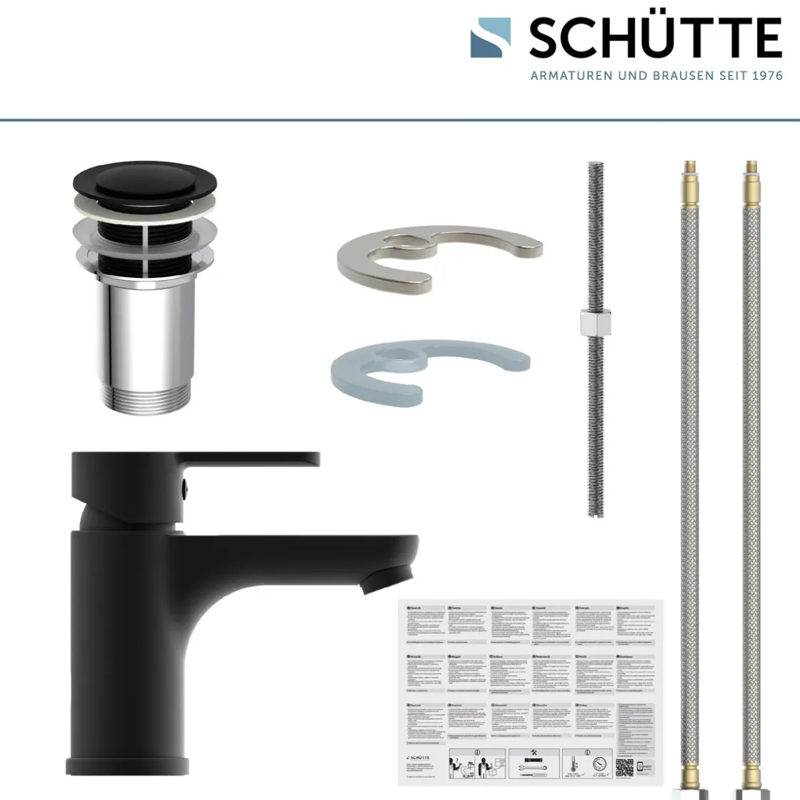 Waschtischarmatur Denver schwarz matt ^ Schütte Online