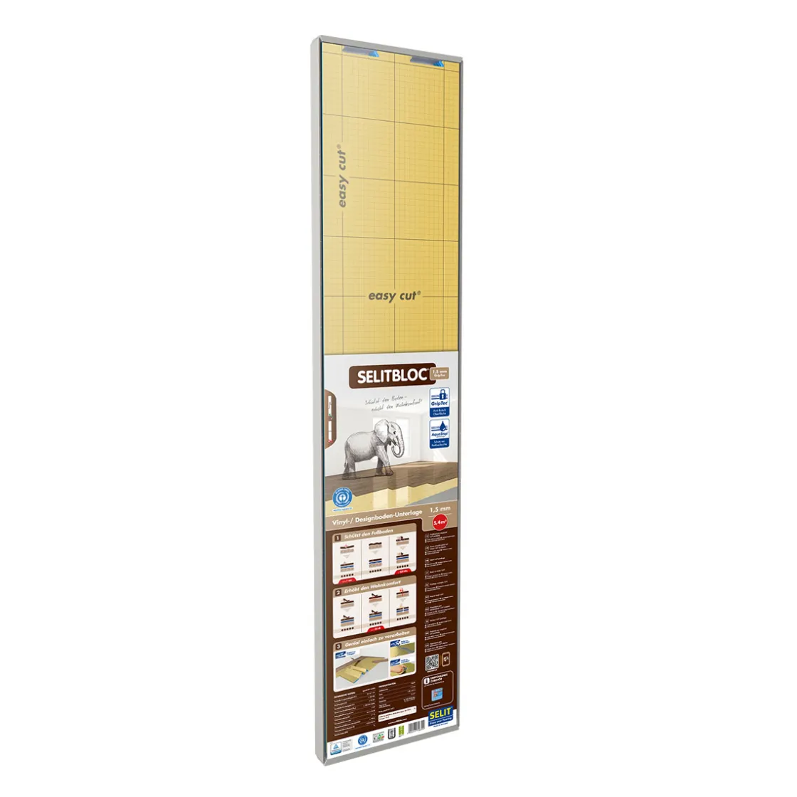 BLOC 1,5 mmGripTec Vinyl- und Designbodenunterlage 5,4m² ^ Selit