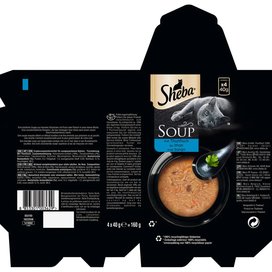 Katzensuppe mit Thunfisch 4 x 40 g ^ Sheba Clearance