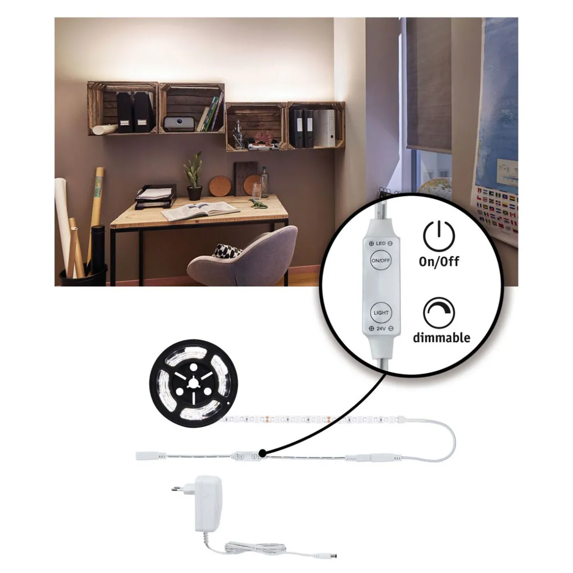 Simp LED Power Set nw inkl. Dimm/Switch17W 230/24V DC ws Kst. ^ Paulmann Clearance