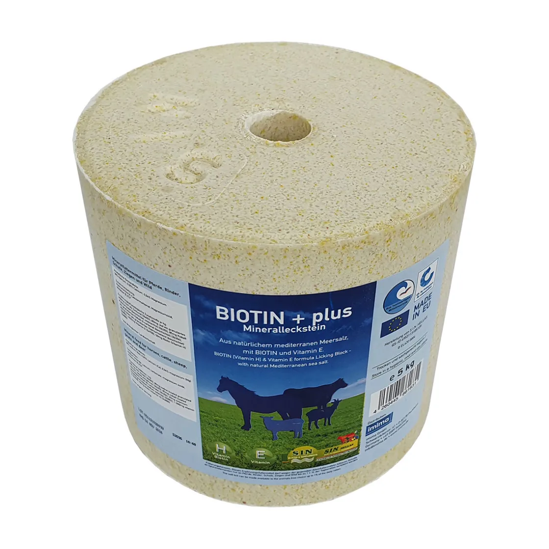 SIN Hellas BIOTIN und Plus 5 kg Mineralleckstein ^ Outlet