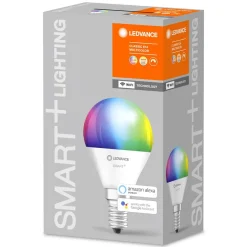 Smart u. WiFi Tropfenform 40W Ersatz470lm RGBW u. TW 2700-6500K E14 ^ Osram Hot