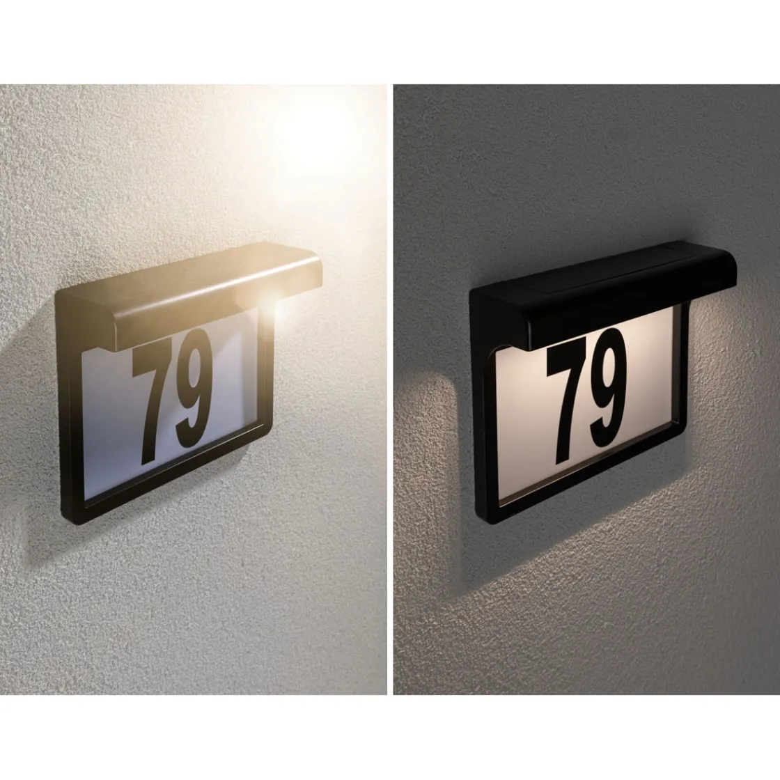 Solar HausNr.-Leuchte Dayton II SchwarzIP44 3000K ^ Paulmann