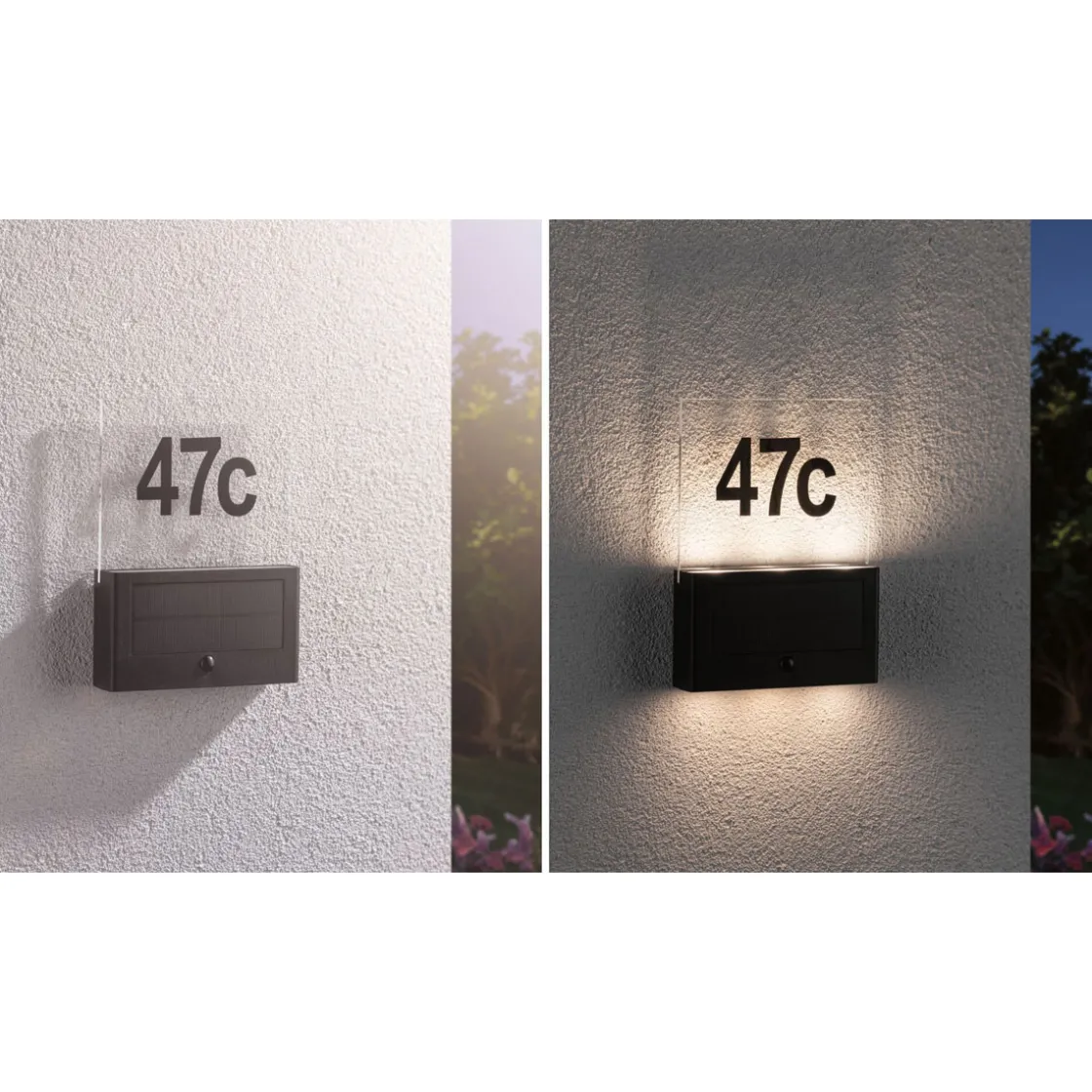 Solar Hausnummer Neda PIR AnthrazitIP44 3000K ^ Paulmann