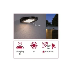 Solar WL Ryse BWM AnthrazitIP44 3000K145lm ^ Paulmann Hot