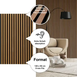 Sonido Elements Akustikpaneel Oiled oak1200x560x18mm FSC ^ Hot