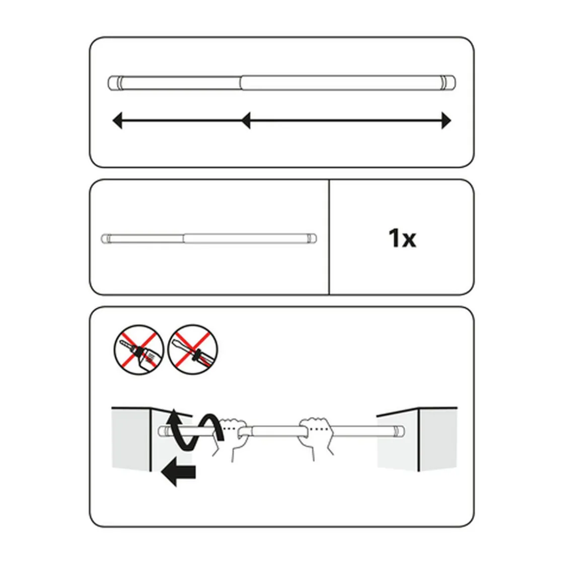 Spannstange 26/23 mm ausdrehb. 125-220cm ^ Gardinia