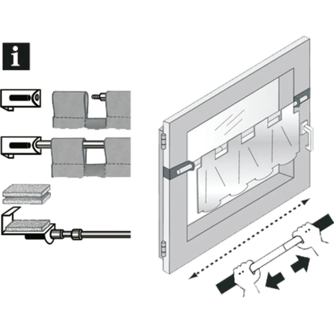 Spannvitrage 9 mm Zylinder 120-160 weiß ^ Gardinia Hot