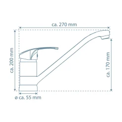 SP-Armatur Grande chrom 360Gr. schwenkb.offener Bedienhebel inkl. Befestigung ^ Schütte Sale
