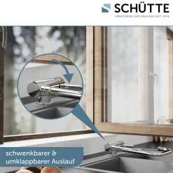 SP-Armatur Window chrom schwenkbar Cold-Start u. Unterfenstermontage umklappbar ^ Schütte Hot
