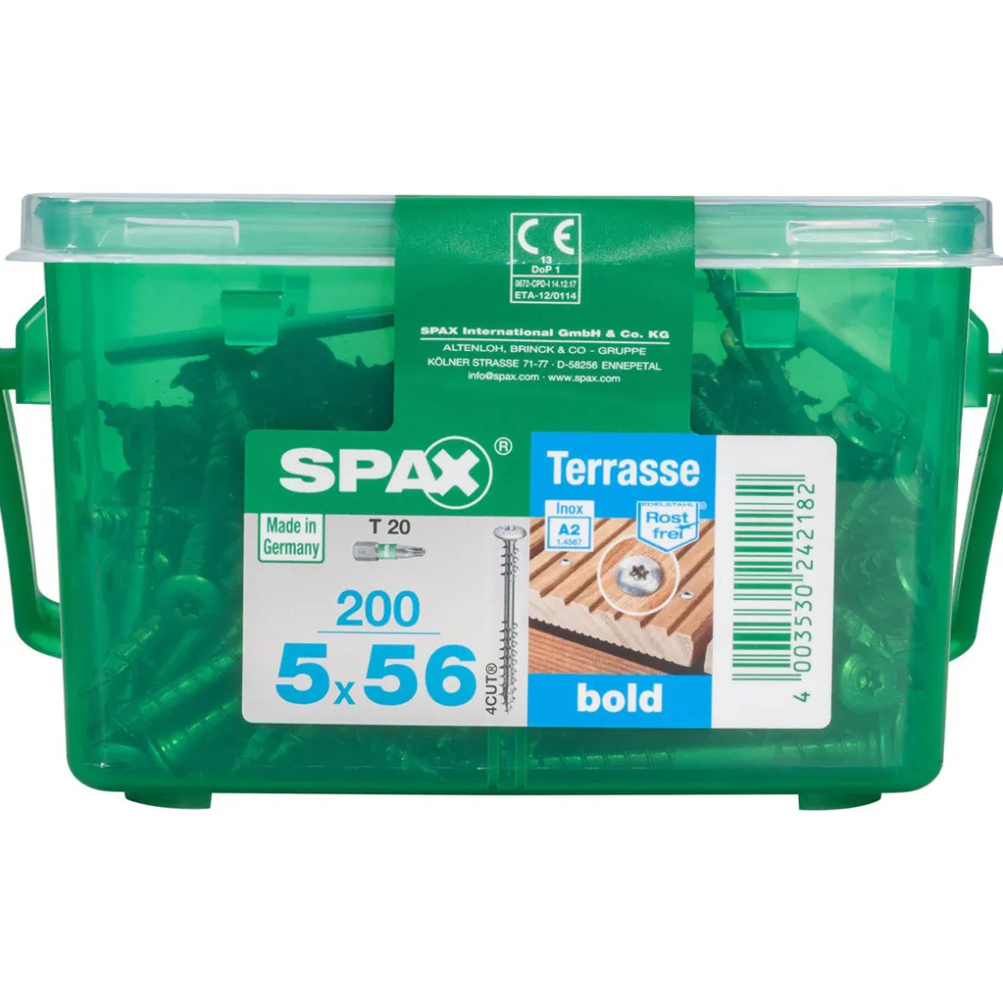 Terrassenschraube Bold Zierkopf 5 x 56 mm 200 Stück ^ Spax New