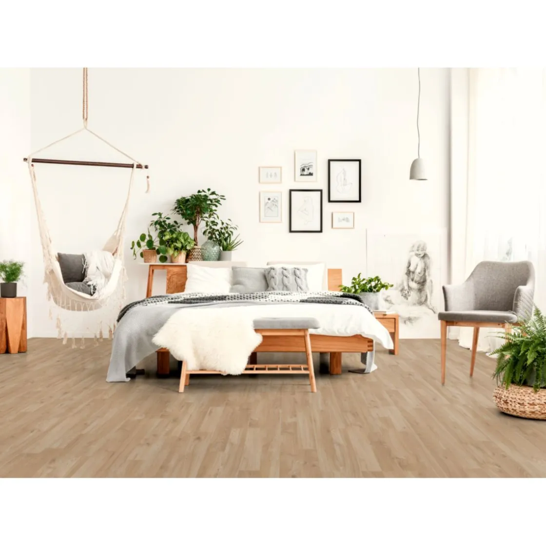 Laminatboden Classic Bergmanns Eiche hell 138 x 19,3 cm ^ Specht Best