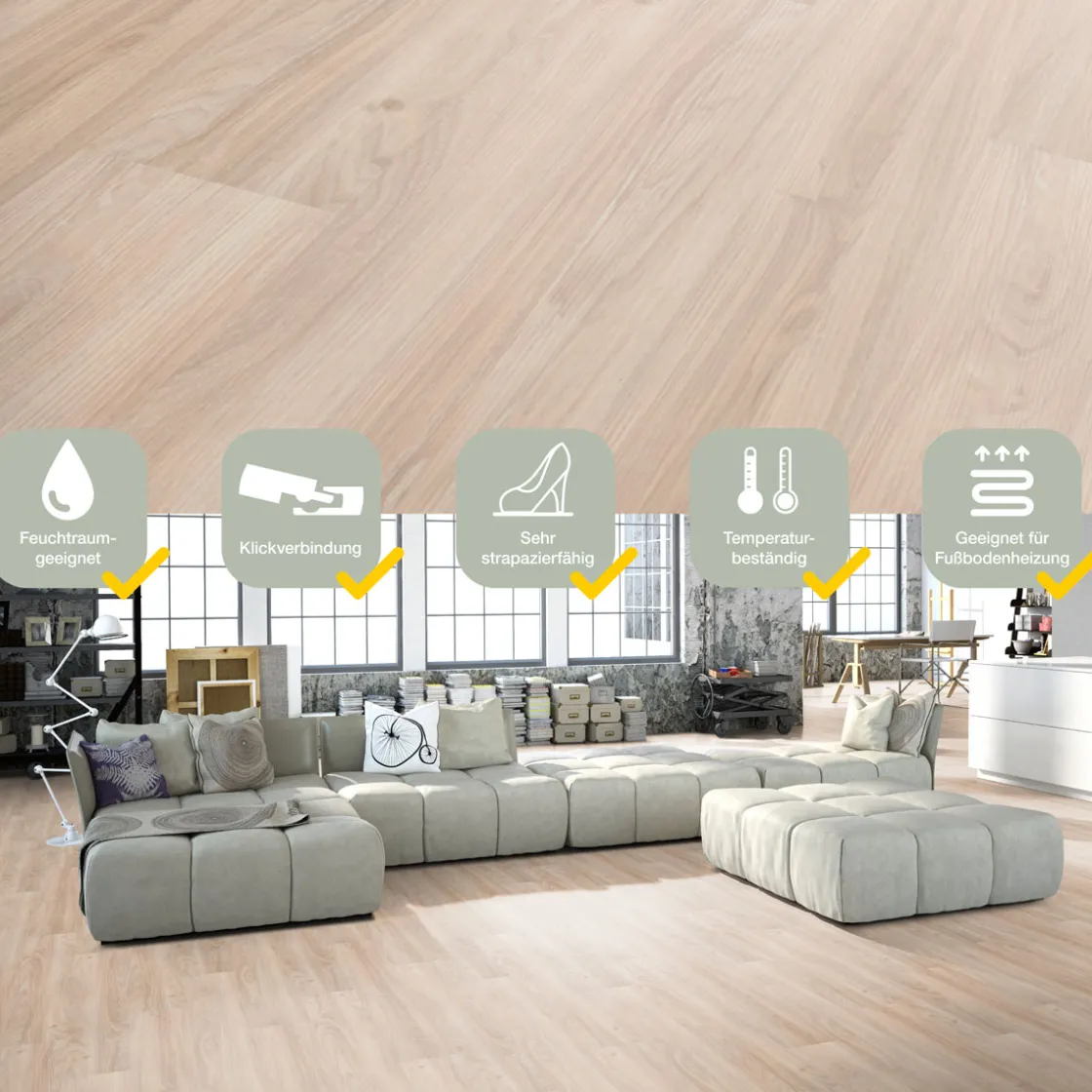 SPECHT SPC Vinyl Ambiente Calvados Eiche1220x230x4,8mm NS 0,5 ^ Specht Vinylboden Outlet