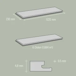 SPECHT SPC Vinyl Ambiente Honig Eiche1220x230x4,8mm NS 0,5 ^ Specht Vinylboden New