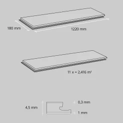 SPC Vinyl Classic Eiche SolarisSilent 1220x180x4,5mm NS 0,3 mit TS ^ Specht Outlet