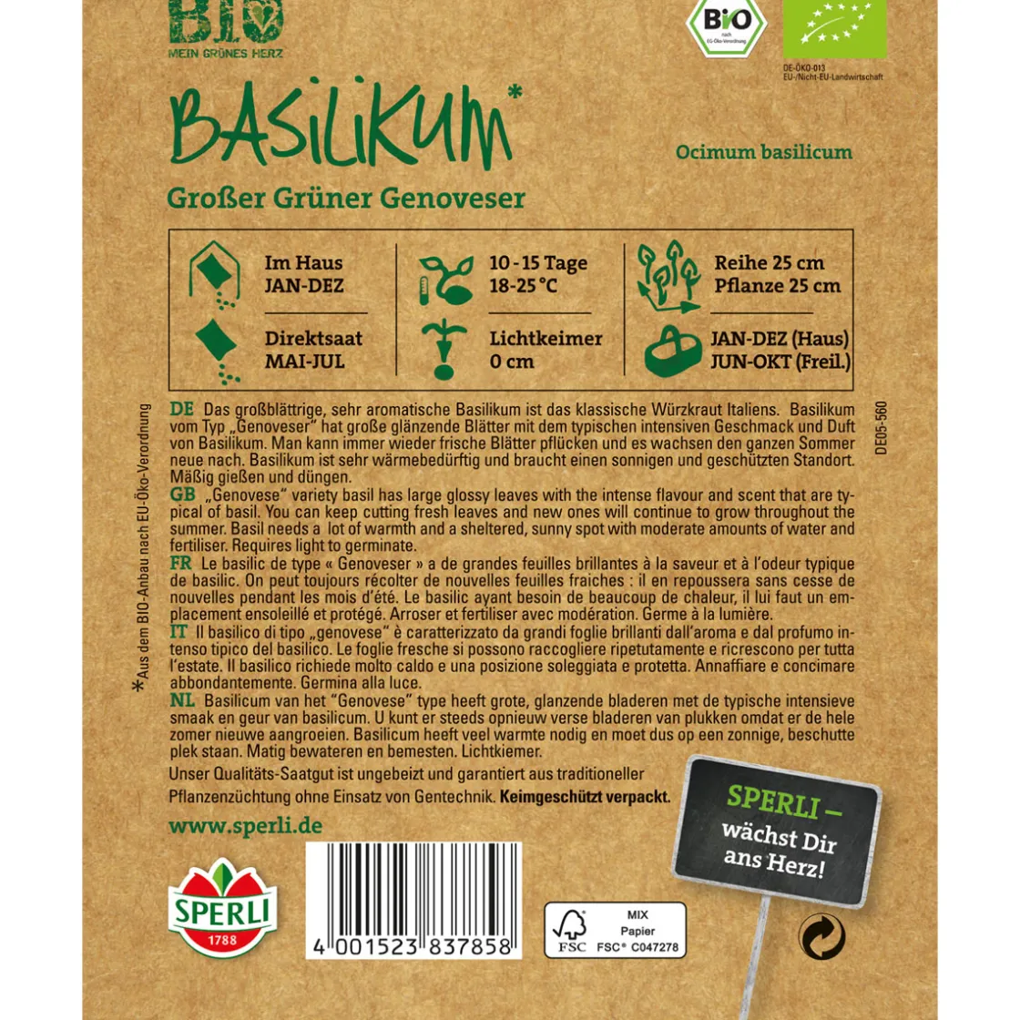 Basilikum Bio Version 1 ^ Sperli