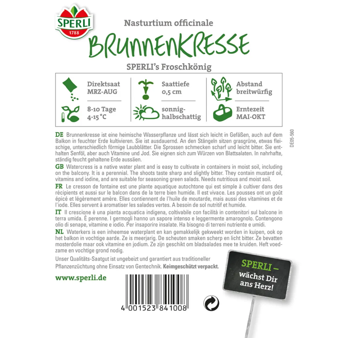 Brunnenkresse Froschkönig ^ Sperli Best