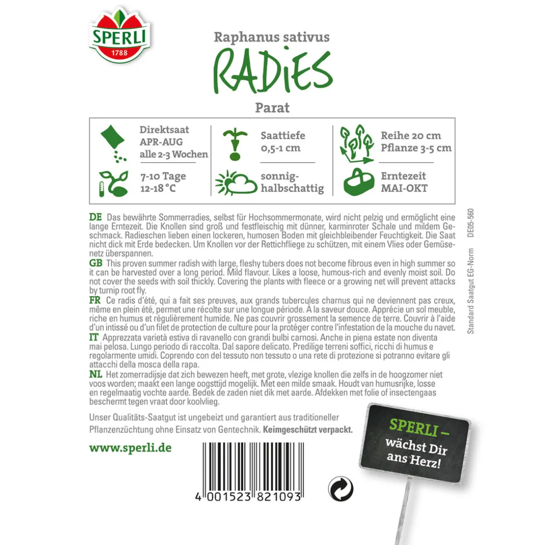 Radieschen ngs Parat ^ Sperli Online