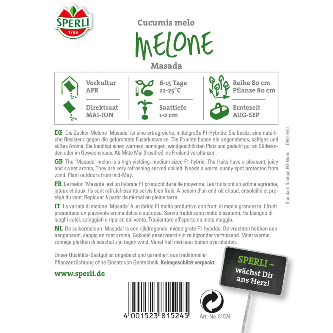 Zuckermelonen Masada ^ Sperli Discount